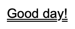 Underline example