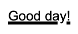 Underline example