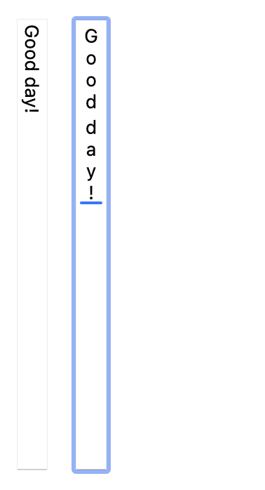 Text orientation example